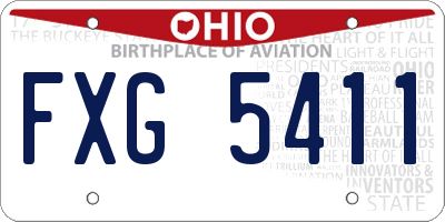 OH license plate FXG5411