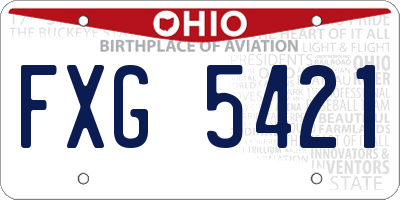 OH license plate FXG5421