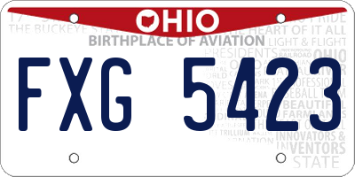 OH license plate FXG5423