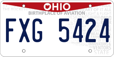 OH license plate FXG5424