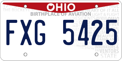 OH license plate FXG5425