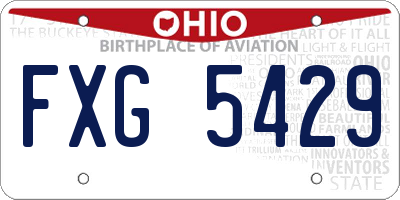 OH license plate FXG5429