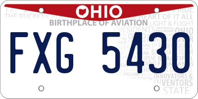 OH license plate FXG5430