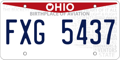 OH license plate FXG5437