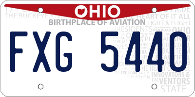 OH license plate FXG5440