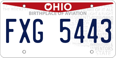 OH license plate FXG5443