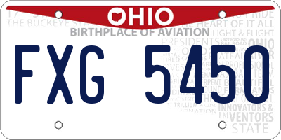 OH license plate FXG5450