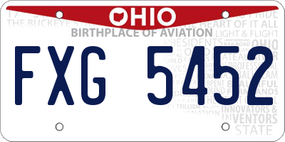 OH license plate FXG5452