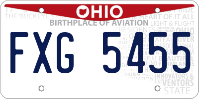 OH license plate FXG5455