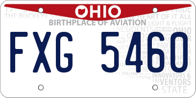 OH license plate FXG5460
