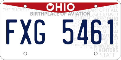 OH license plate FXG5461
