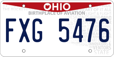 OH license plate FXG5476