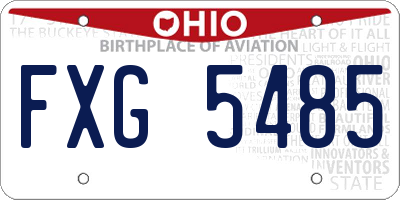 OH license plate FXG5485