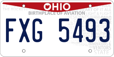OH license plate FXG5493