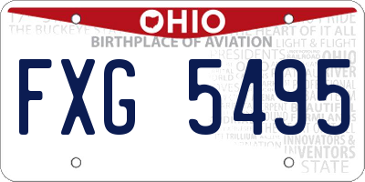 OH license plate FXG5495