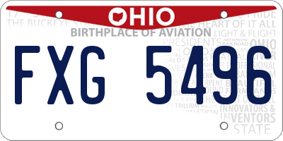 OH license plate FXG5496