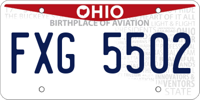 OH license plate FXG5502