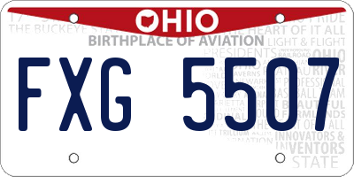 OH license plate FXG5507