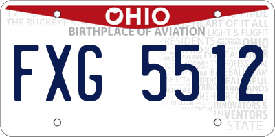 OH license plate FXG5512