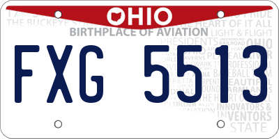 OH license plate FXG5513