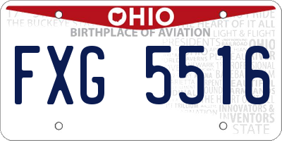 OH license plate FXG5516