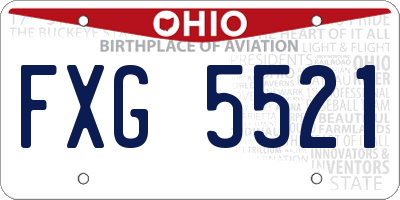 OH license plate FXG5521