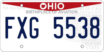 OH license plate FXG5538