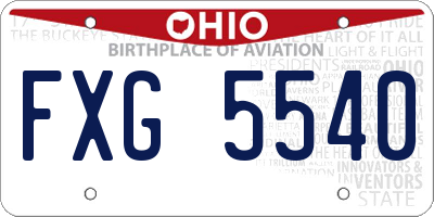 OH license plate FXG5540