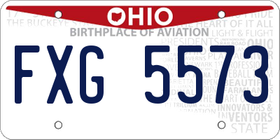 OH license plate FXG5573
