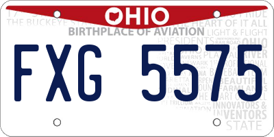 OH license plate FXG5575