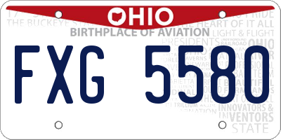 OH license plate FXG5580