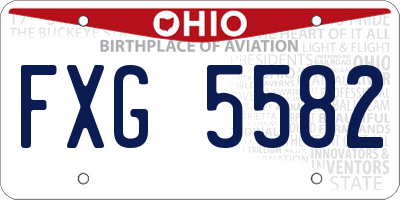 OH license plate FXG5582