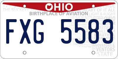 OH license plate FXG5583