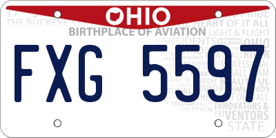 OH license plate FXG5597