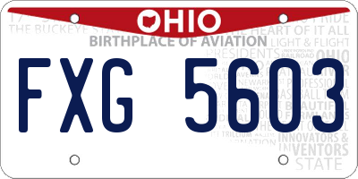 OH license plate FXG5603