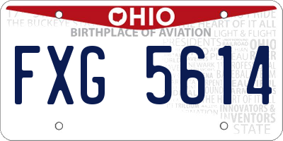 OH license plate FXG5614