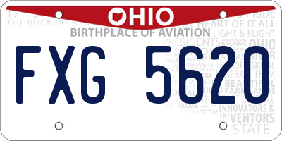 OH license plate FXG5620