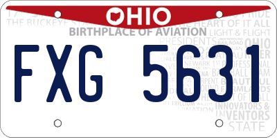OH license plate FXG5631
