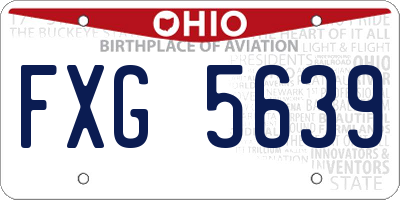 OH license plate FXG5639