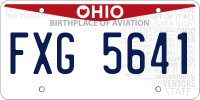 OH license plate FXG5641
