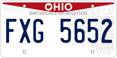OH license plate FXG5652