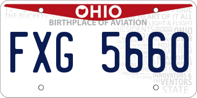 OH license plate FXG5660