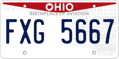 OH license plate FXG5667