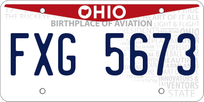 OH license plate FXG5673