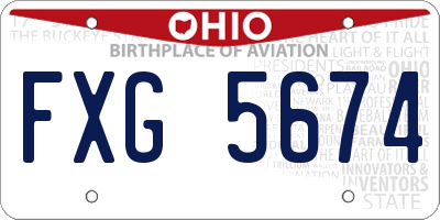 OH license plate FXG5674