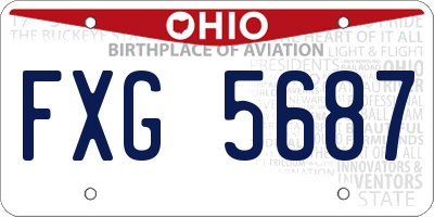 OH license plate FXG5687