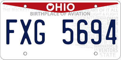 OH license plate FXG5694