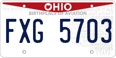 OH license plate FXG5703