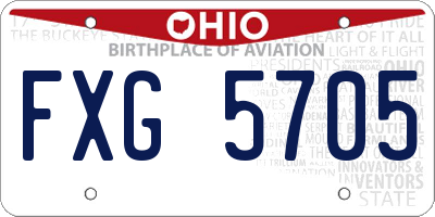 OH license plate FXG5705