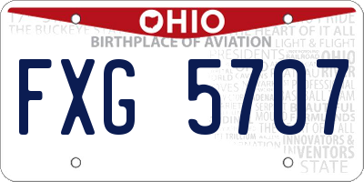 OH license plate FXG5707